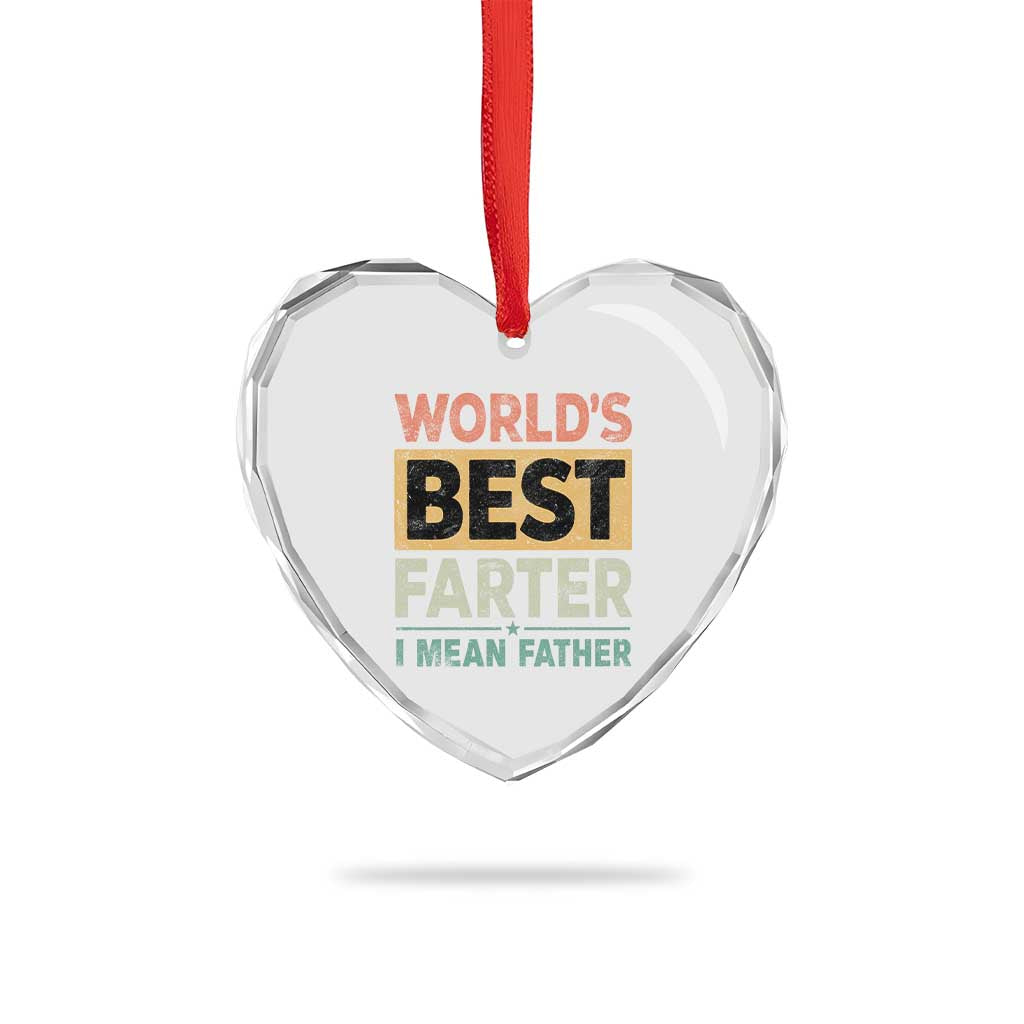 Worlds Best Farter I Mean Father Heart Crystal Glass Ornament Funny Farted Dad Father's Day TS11 Print Your Wear