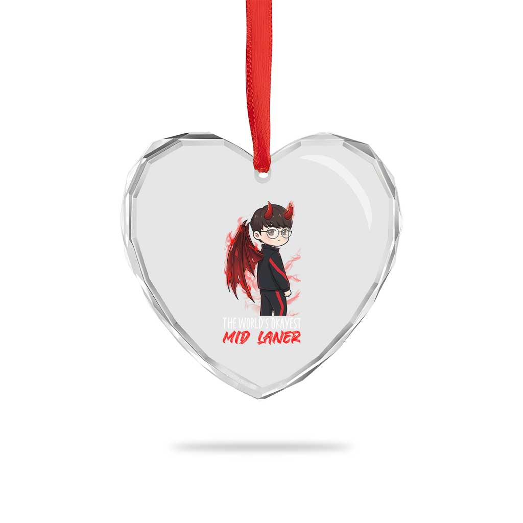 Worlds Okayest Mid Laner Heart Crystal Glass Ornament Funny Gift For Gamer TS12 Print Your Wear