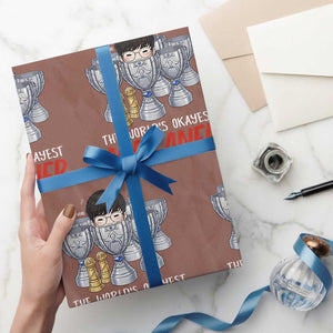 Worlds Okayest Mid Laner Wrapping Paper Roll Funny Game Lover Gift TS12 Mocha Print Your Wear