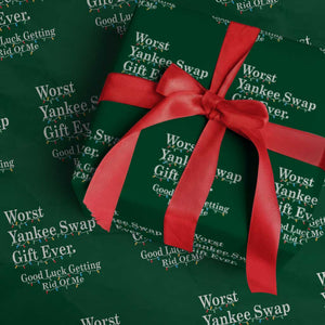 Worst Yankee Swap Gift Ever Good Luck Getting Rid Of Me Wrapping Paper Roll Christmas Gift Exchange TS11 Green Print Your Wear