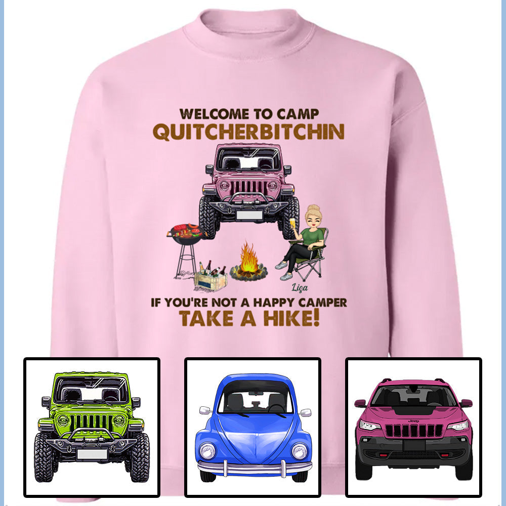 Custom JP Shirts, Welcome To Camp Quitcherbitchin If You're Not A Happy Camper Take A Hike Apparel CTM Custom - Printyourwear