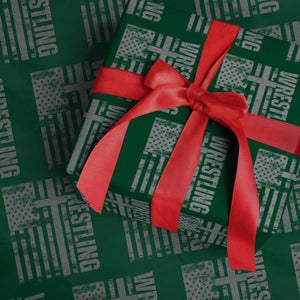 Wrestling Christian Vintage Patriotic American Flag Wrapping Paper Roll TS11 Green Print Your Wear