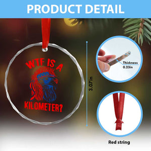 WTF is A Kilometer Crystal Glass Ornament Patriotic Eagle 4th of July USA American Flag TS14 Print Your Wear