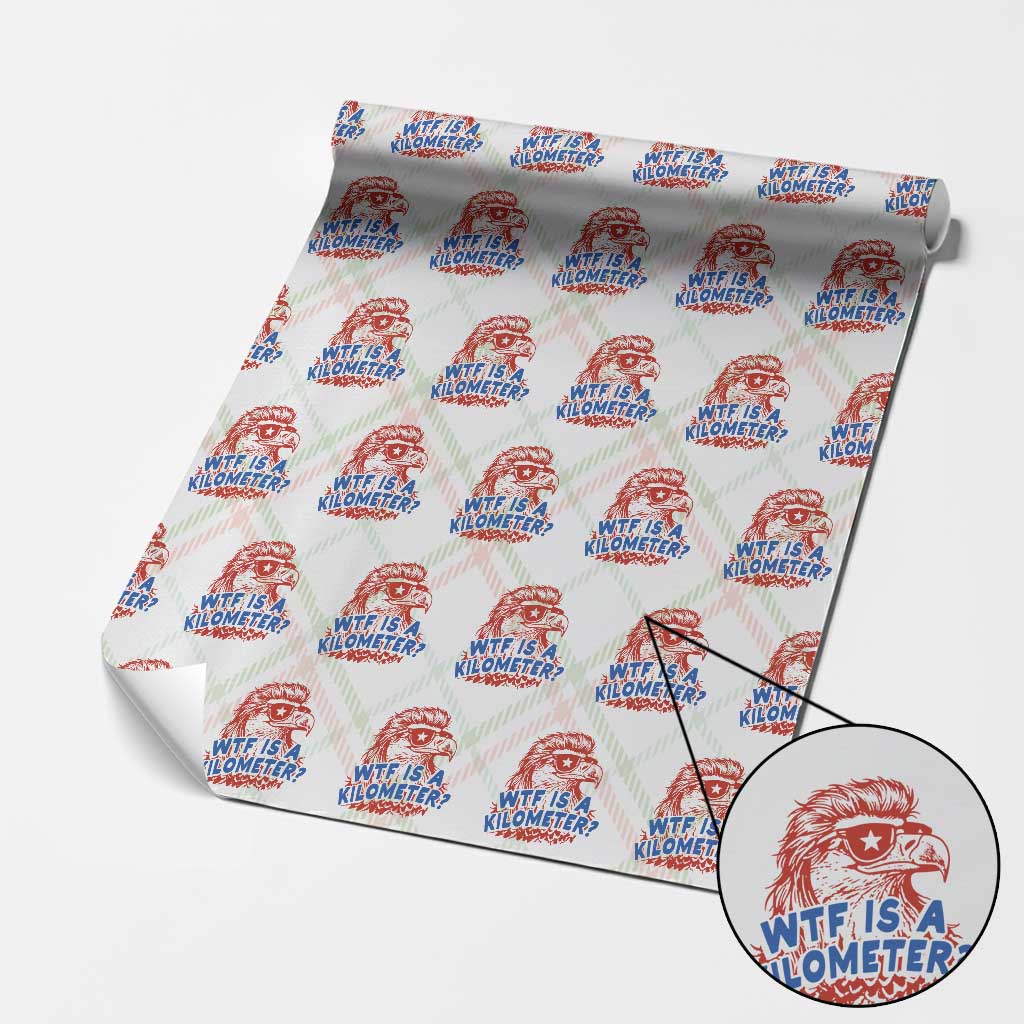 WTF Is A Kilometer Funny American Bald Eagle Wrapping Paper Roll Patriotic 4th of July Humor