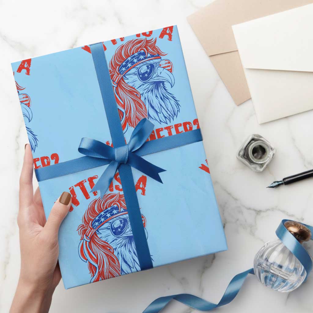 WTF is A Kilometer Wrapping Paper Roll Patriotic Eagle 4th of July USA American Flag