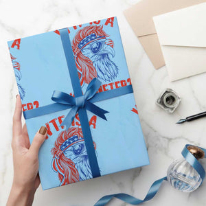 WTF is A Kilometer Wrapping Paper Roll Patriotic Eagle 4th of July USA American Flag