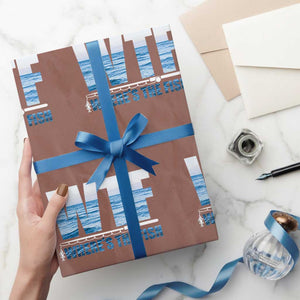 WTF Where's The Fish Wrapping Paper Roll Funny Fishing Gifts Fathers Day TS10 Mocha Print Your Wear