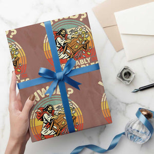 WWJD Probably Flip Tables Wrapping Paper Roll Retro Christian Humor TS11 Mocha Print Your Wear