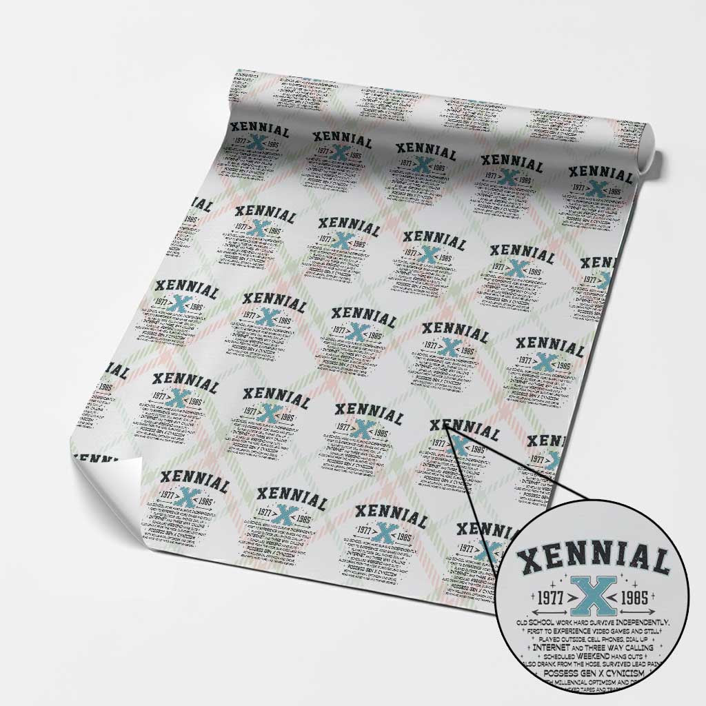 Xennial Definition 1977 to 1985 Wrapping Paper Roll Vintage Dictionary Style Graphic TS02 Christmas Plaid Print Your Wear