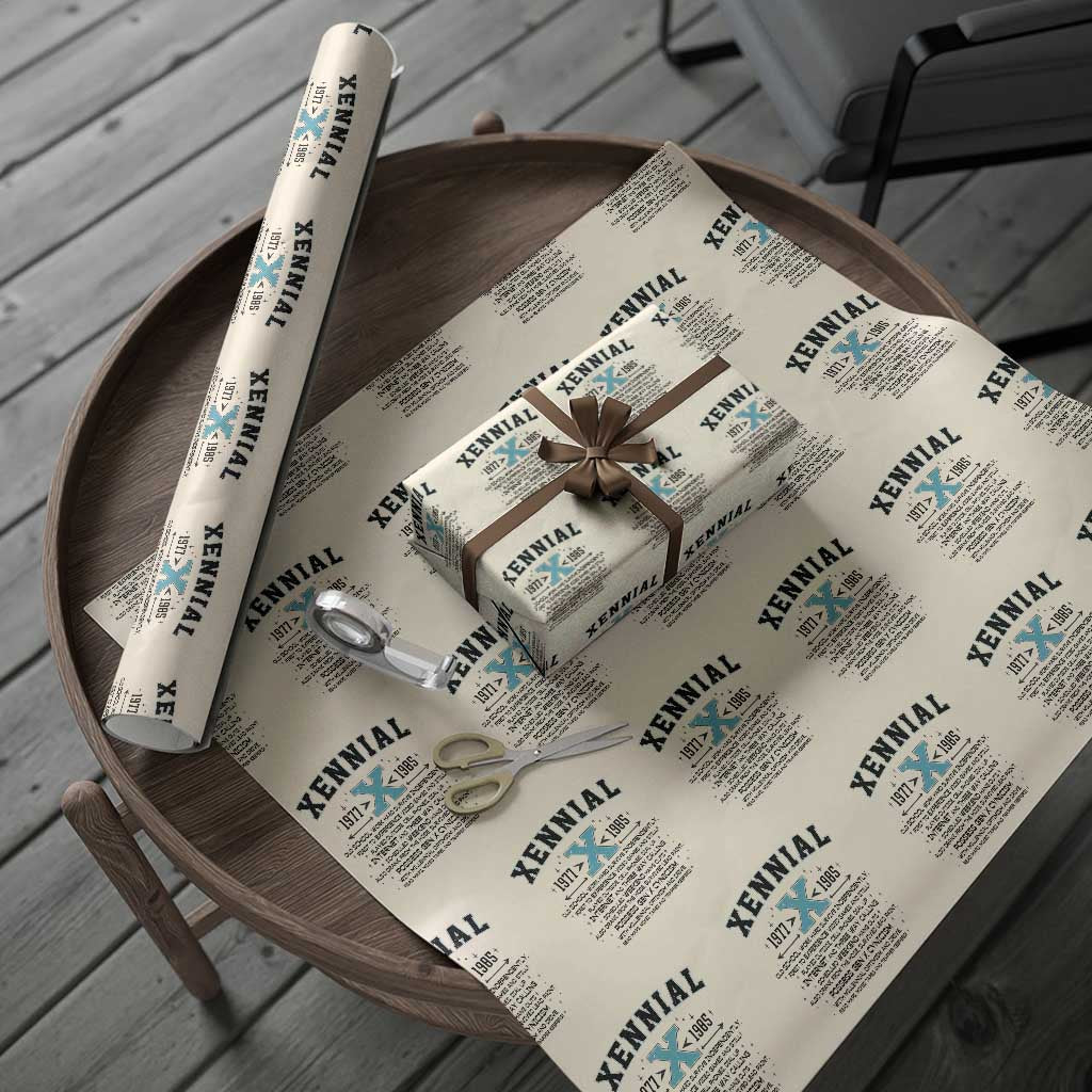 Xennial Definition 1977 to 1985 Wrapping Paper Roll Vintage Dictionary Style Graphic TS02 Beige Print Your Wear