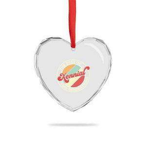 Xennial The Best of Two Generations Heart Crystal Glass Ornament Retro Sunset Vintage 70s Graphic TS02 Print Your Wear