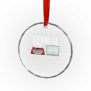 Xennial Typewriter and Computer Screen Crystal Glass Ornament Analog Childhood Digital Adulthood TS02 Print Your Wear