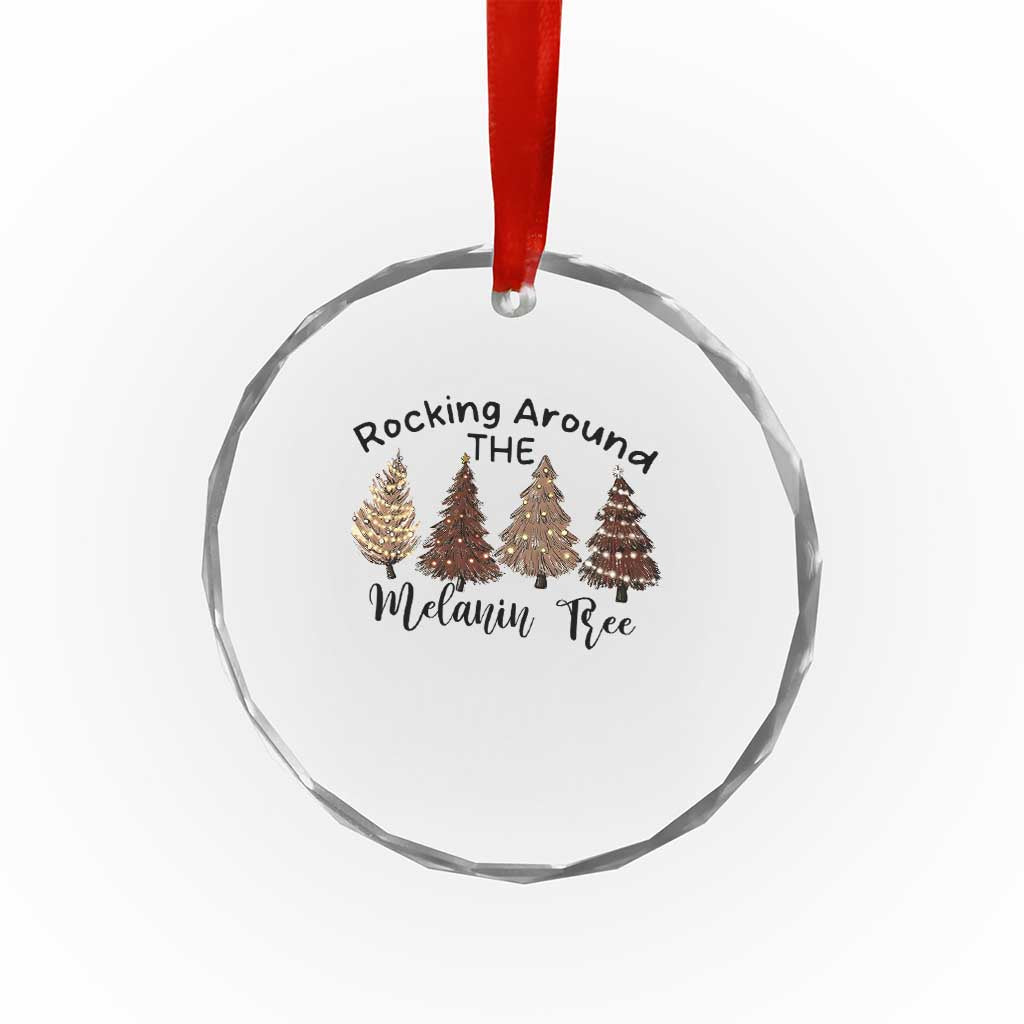 Xmas African American Crystal Glass Ornament Rocking Around The Melanin Tree Xmas Tree TS11 Print Your Wear