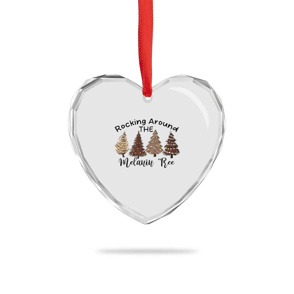 Xmas African American Heart Crystal Glass Ornament Rocking Around The Melanin Tree Xmas Tree TS11 Print Your Wear