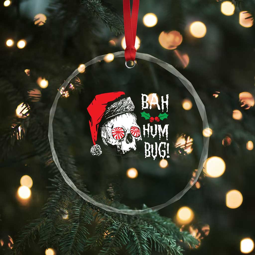 Xmas Bah Humbug Skull Santa Hat Crystal Glass Ornament TS09 Print Your Wear