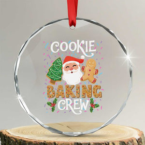 Xmas Baking Crew Crystal Glass Ornament Cute Cookie Santa Gingerbread TS09 Transparent Glass 3'' Circle Print Your Wear