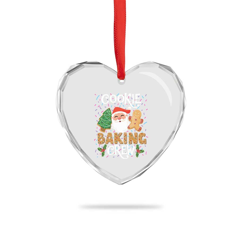 Xmas Baking Crew Heart Crystal Glass Ornament Cute Cookie Santa Gingerbread TS09 Print Your Wear