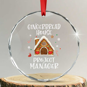 Xmas Baking Crystal Glass Ornament Gingerbread House Project manager Decorating TS09 Transparent Glass 3'' Circle Print Your Wear