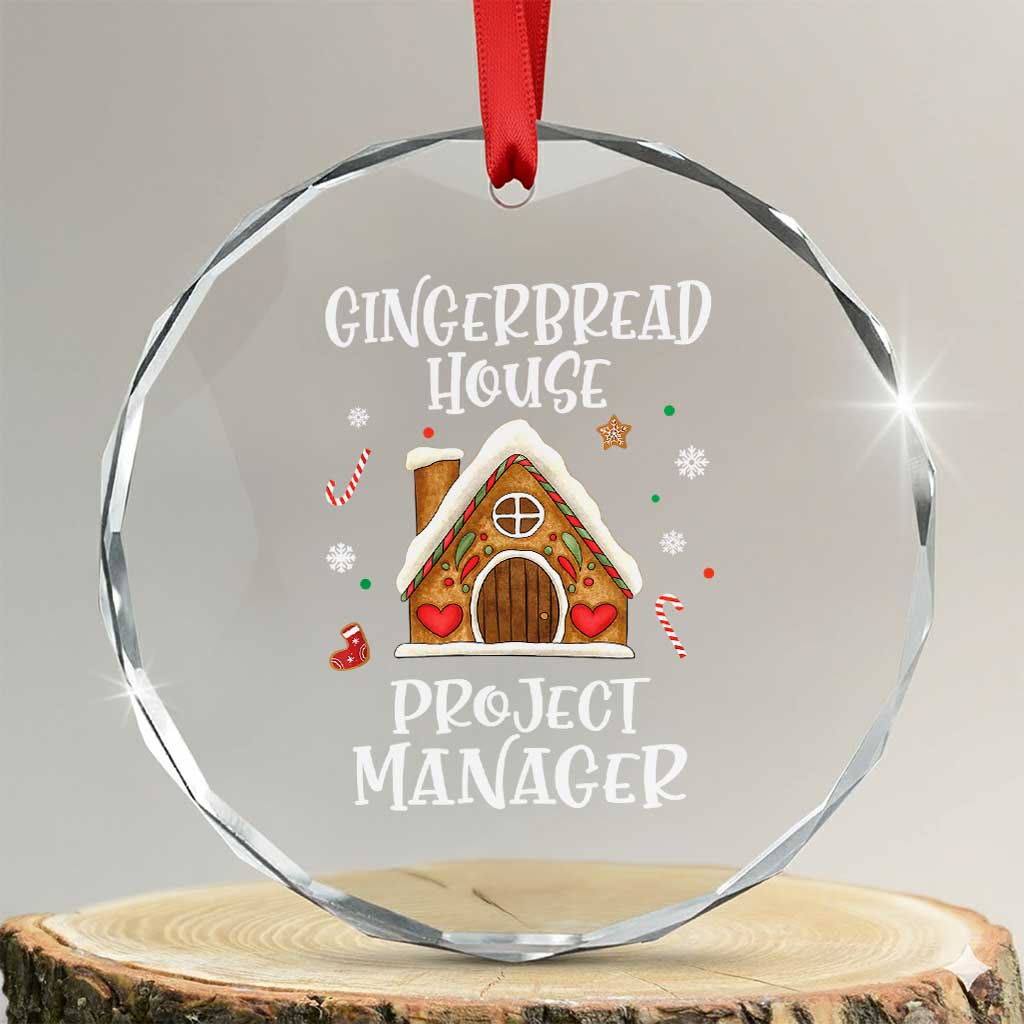 Xmas Baking Crystal Glass Ornament Gingerbread House Project manager Decorating TS09 Transparent Glass 3'' Circle Print Your Wear