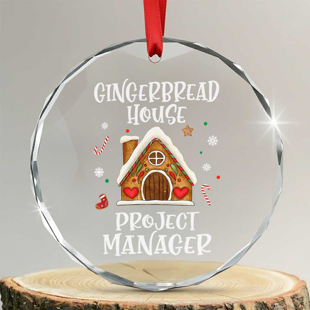 Xmas Baking Crystal Glass Ornament Gingerbread House Project manager Decorating TS09 Transparent Glass 3'' Circle Print Your Wear
