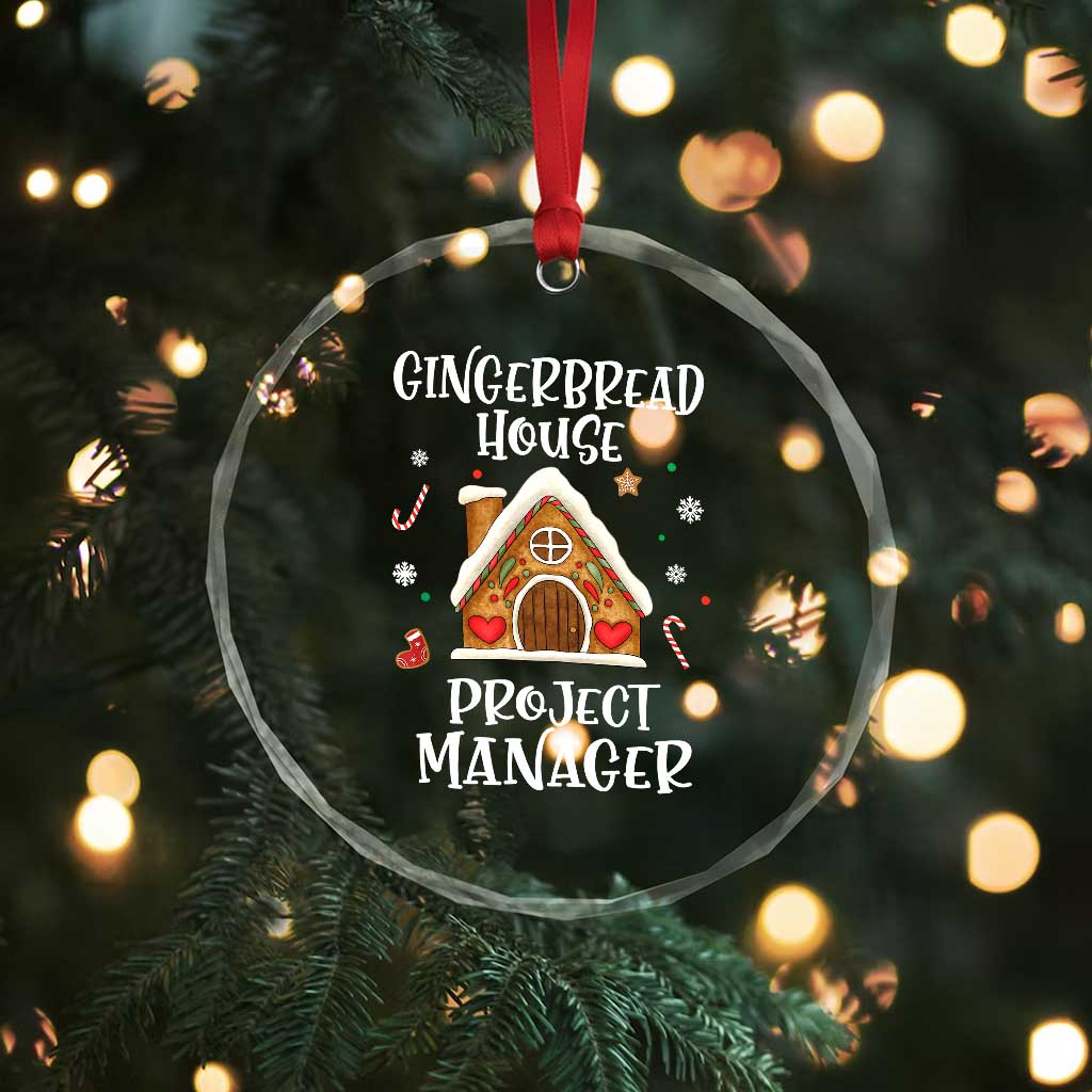 Xmas Baking Crystal Glass Ornament Gingerbread House Project manager Decorating TS09 Print Your Wear