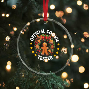 Xmas Baking Crystal Glass Ornament Official Cookie Tester Gingerbread Men TS09 Print Your Wear