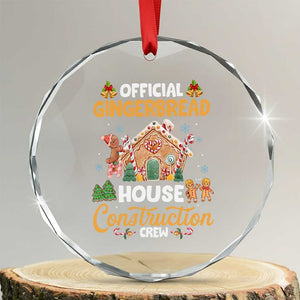 Xmas Baking Crystal Glass Ornament Official Gingerbread House Construction Crew TS09 Transparent Glass 3'' Circle Print Your Wear