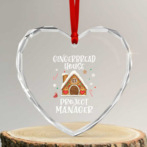 Xmas Baking Heart Crystal Glass Ornament Gingerbread House Project manager Decorating TS09 Transparent Glass 3'' Heart Print Your Wear