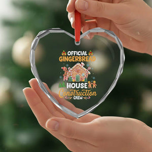 Xmas Baking Heart Crystal Glass Ornament Official Gingerbread House Construction Crew TS09 Print Your Wear