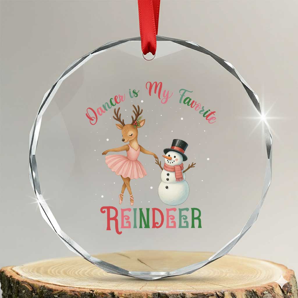 Xmas Ballet Reindeer Crystal Glass Ornament Dancer Is My Favorite Reindeer Gift TS12 Transparent Glass 3'' Circle Print Your Wear