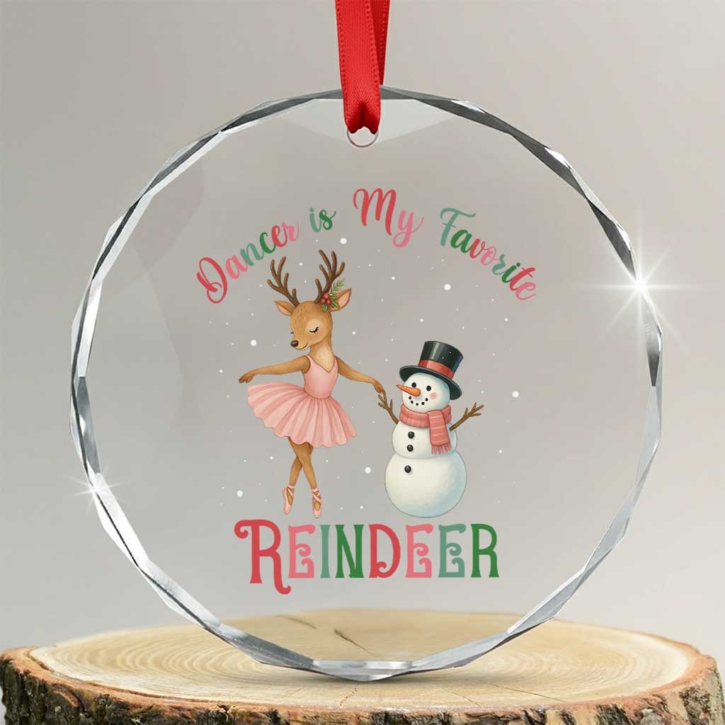 Xmas Ballet Reindeer Crystal Glass Ornament Dancer Is My Favorite Reindeer Gift TS12 Transparent Glass 3'' Circle Print Your Wear