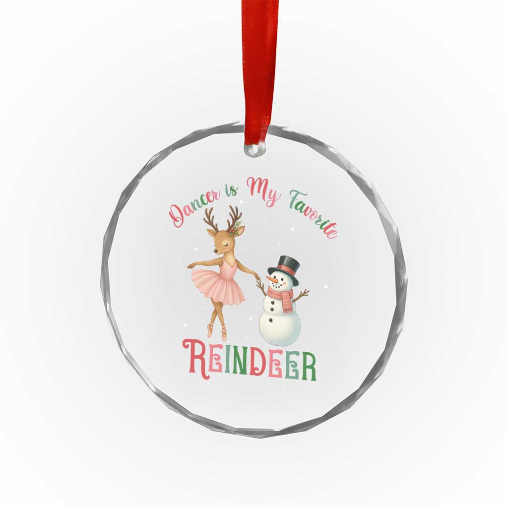Xmas Ballet Reindeer Crystal Glass Ornament Dancer Is My Favorite Reindeer Gift TS12 Transparent Glass 3'' Circle Print Your Wear