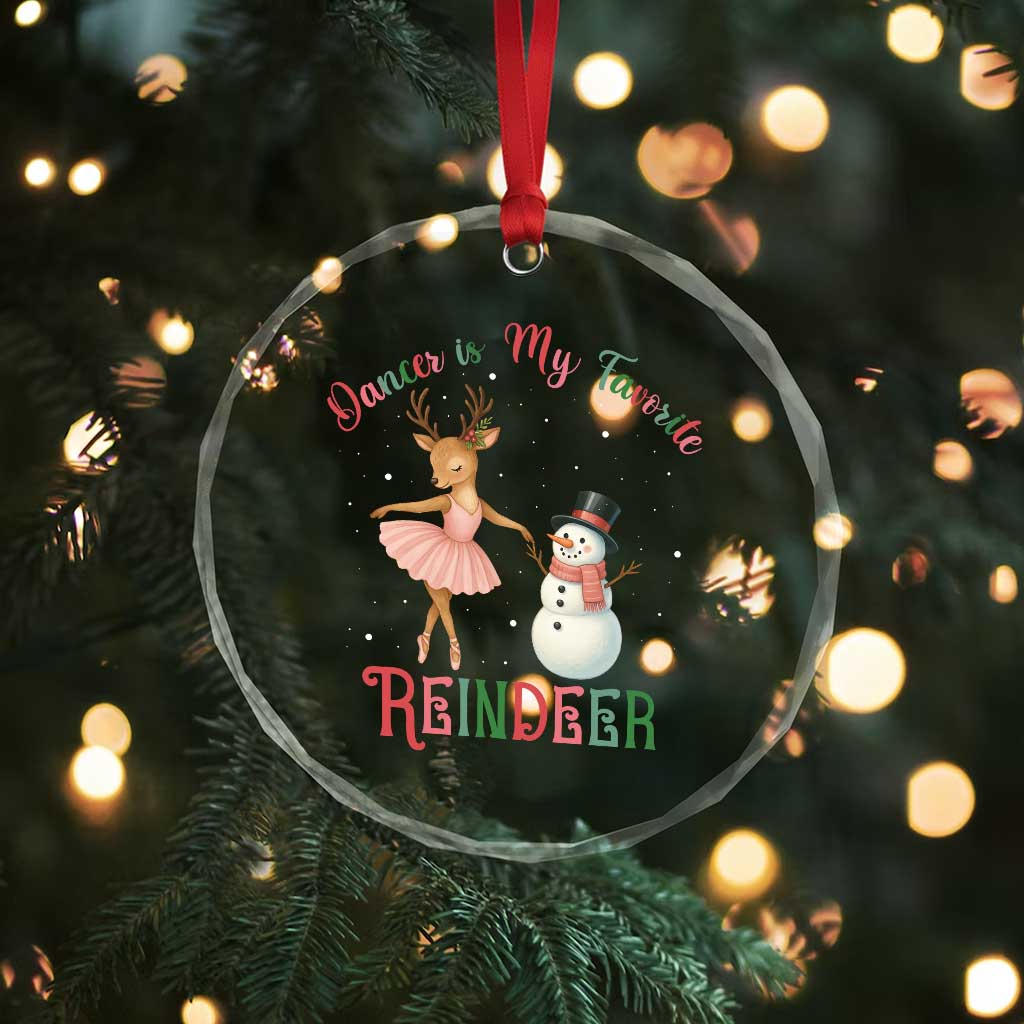 Xmas Ballet Reindeer Crystal Glass Ornament Dancer Is My Favorite Reindeer Gift TS12 Print Your Wear