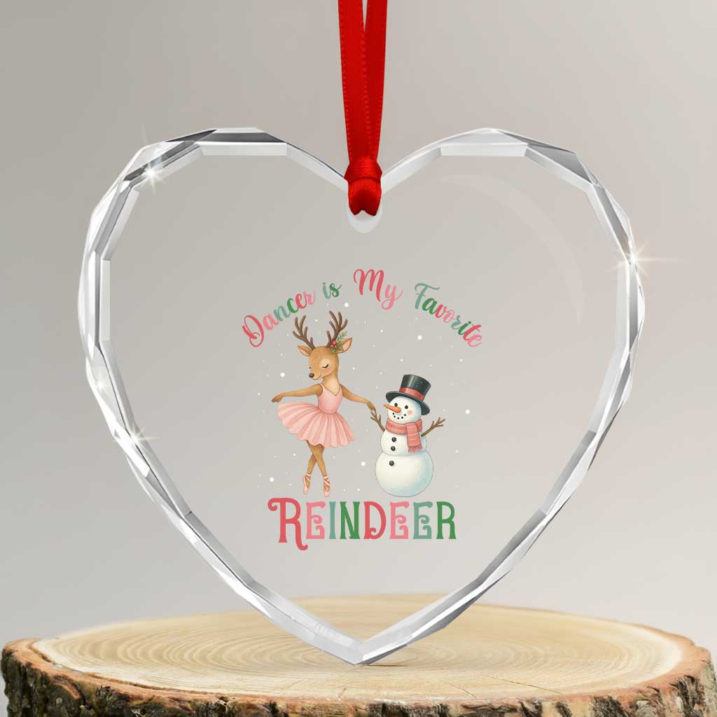 Xmas Ballet Reindeer Heart Crystal Glass Ornament Dancer Is My Favorite Reindeer Gift TS12 Transparent Glass 3'' Heart Print Your Wear