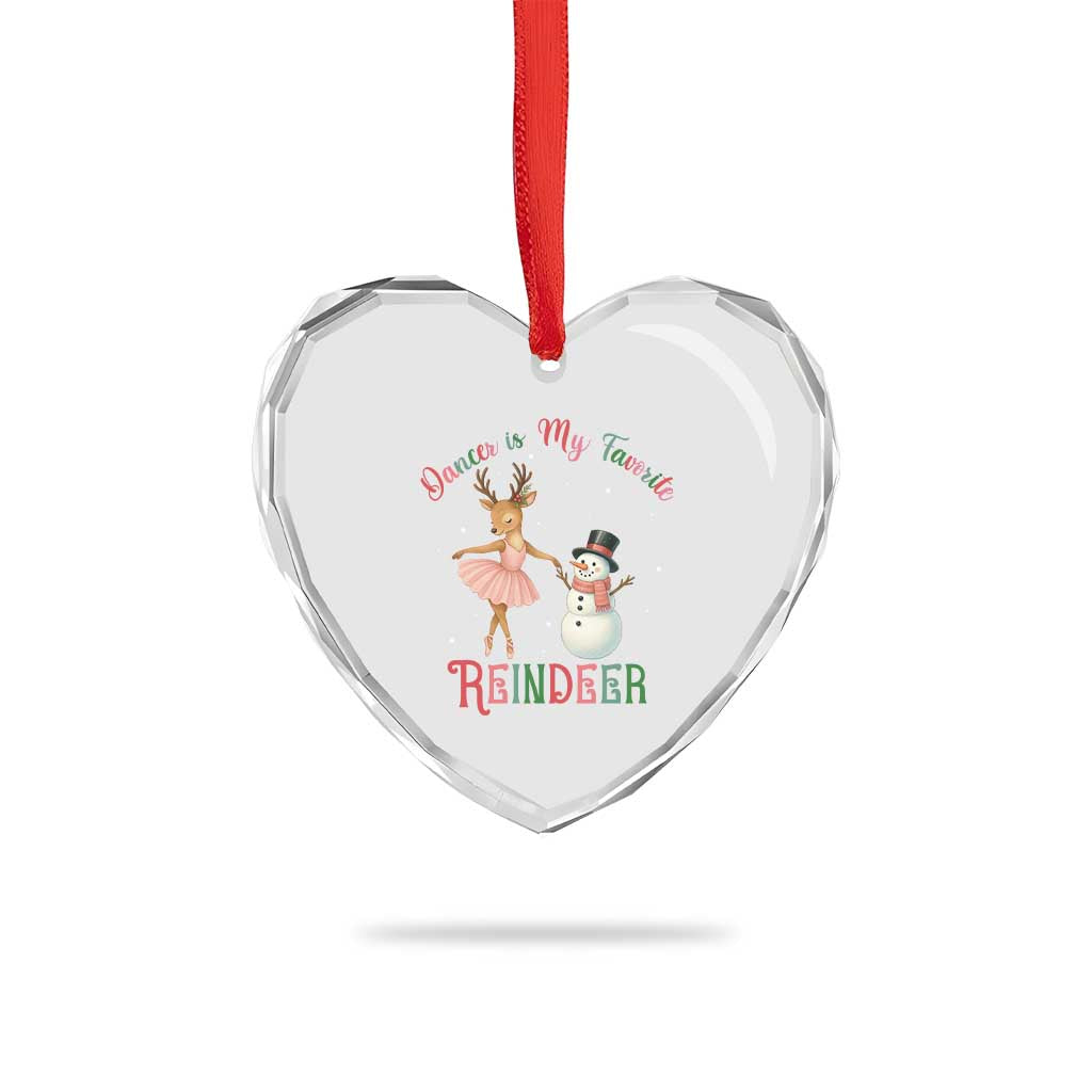 Xmas Ballet Reindeer Heart Crystal Glass Ornament Dancer Is My Favorite Reindeer Gift TS12 Print Your Wear