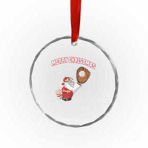 Xmas Baseball Crystal Glass Ornament Funny Santa Playing Baseball Merry Christmas TS09 Print Your Wear