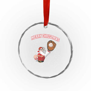 Xmas Baseball Crystal Glass Ornament Funny Santa Playing Baseball Merry Christmas TS09 Print Your Wear