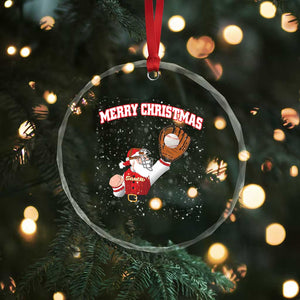 Xmas Baseball Crystal Glass Ornament Funny Santa Playing Baseball Merry Christmas TS09 Print Your Wear