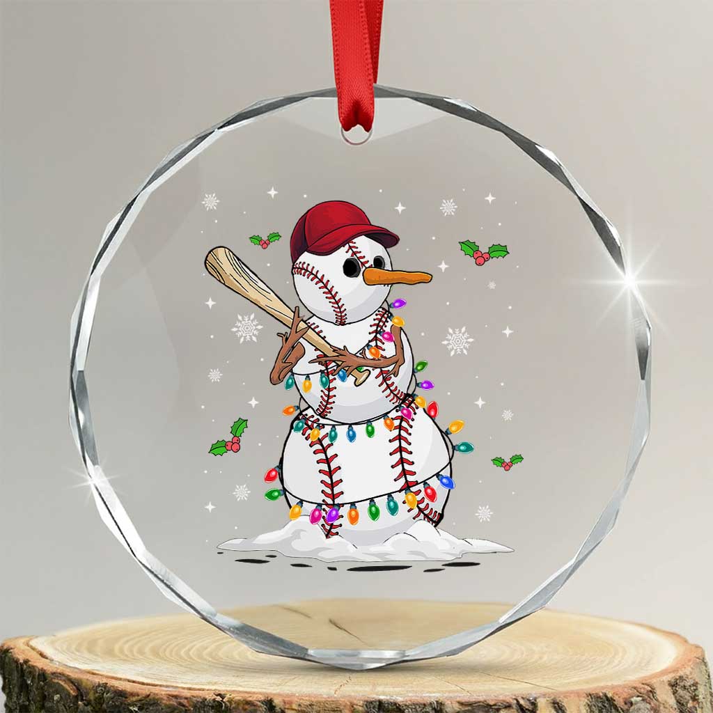 Xmas Baseball Player Crystal Glass Ornament Snowman Balls Xmas Gifts Santa Sports Men Boys TS10 Transparent Glass 3'' Circle Print Your Wear