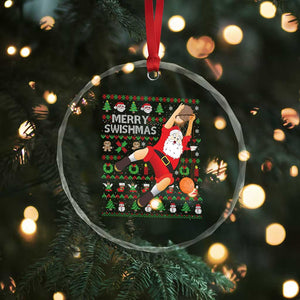 Xmas Basketball Crystal Glass Ornament Merry Swishmas Santa Baseketball Player TS09 Print Your Wear