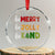 Xmas Be Merry Be Jolly Be Kind Crystal Glass Ornament TS09 Transparent Glass 3'' Circle Print Your Wear