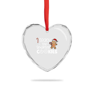 Xmas Best Teacher Heart Crystal Glass Ornament I Teach The Smartest Little Cookies TS09 Print Your Wear