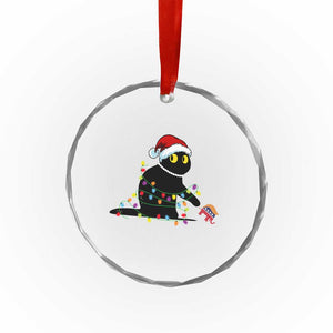 Xmas Black Cat Crystal Glass Ornament Knock Over Elephant Funny Xmas TS02 Print Your Wear