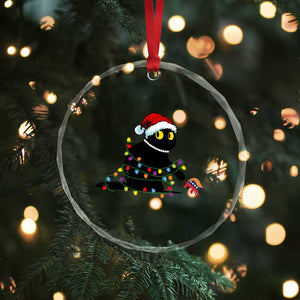 Xmas Black Cat Crystal Glass Ornament Knock Over Elephant Funny Xmas TS02 Print Your Wear