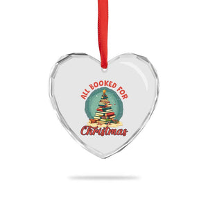 Xmas Book Lover Heart Crystal Glass Ornament All Booked For Christmas Tree Bookaholic TS09 Print Your Wear