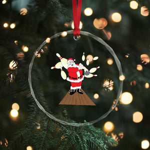 Xmas Bowling Crystal Glass Ornament Funny Santa Playing Bowling Merry Christmas TS09 Print Your Wear