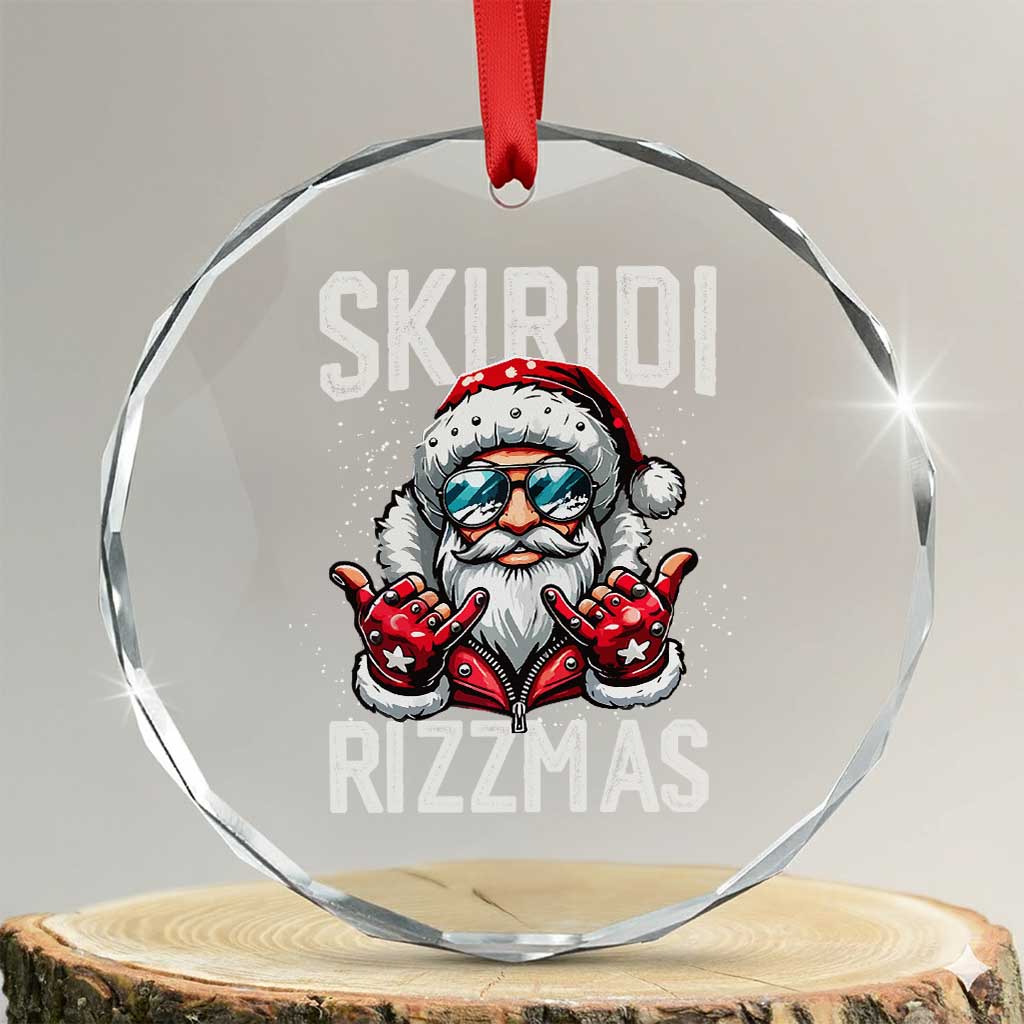 Xmas Bruh Crystal Glass Ornament Green Xmas Santa Hat Festive Vibe TS02 Transparent Glass 3'' Circle Print Your Wear