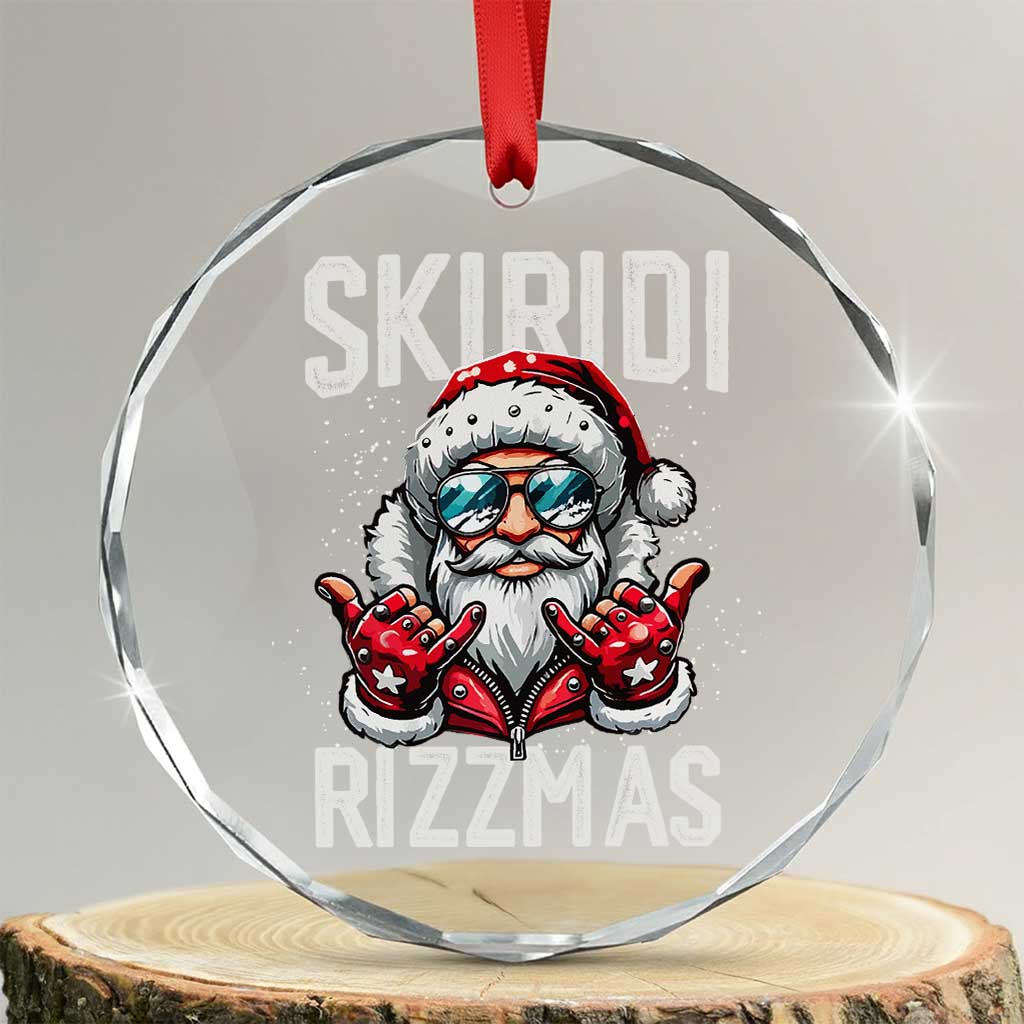 Xmas Bruh Crystal Glass Ornament Green Xmas Santa Hat Festive Vibe TS02 Transparent Glass 3'' Circle Print Your Wear