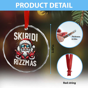 Xmas Bruh Crystal Glass Ornament Green Xmas Santa Hat Festive Vibe TS02 Print Your Wear