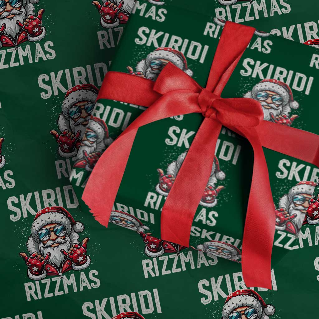 Xmas Bruh Wrapping Paper Roll Green Xmas Santa Hat Festive Vibe TS02 Green Print Your Wear